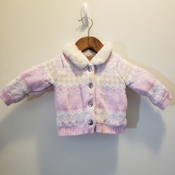 Baby Gap Pastel Fair Isle Button Up Sweater Pink - Picture 1 of 16